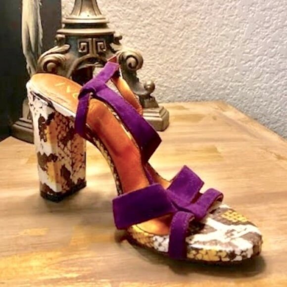 New INGA Savits Designer Italy Rare Snakeskin Slingback Sandal 6 MSRP $1790 - Picture 8 of 12